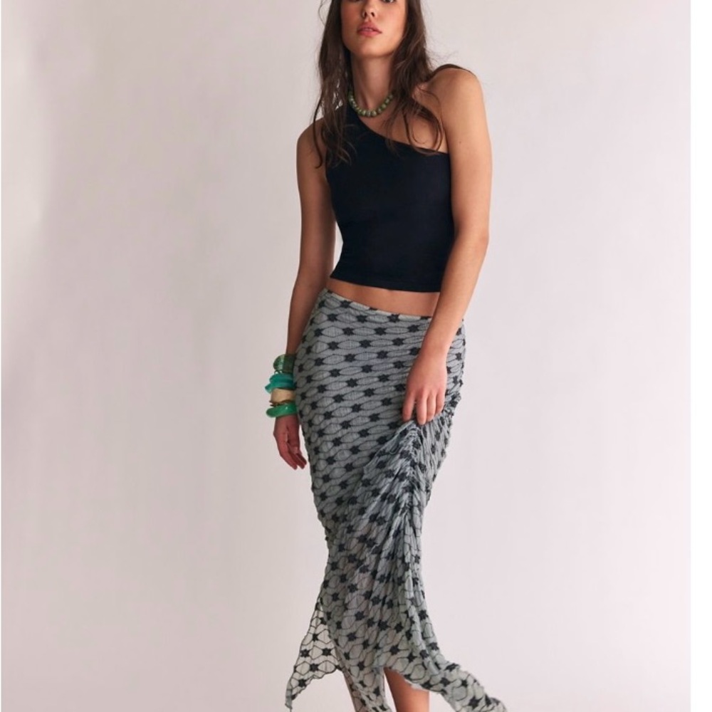 Freepeople Margot Convertible Maxi Skirt/Dress size L $98 NWT Puritan Gray